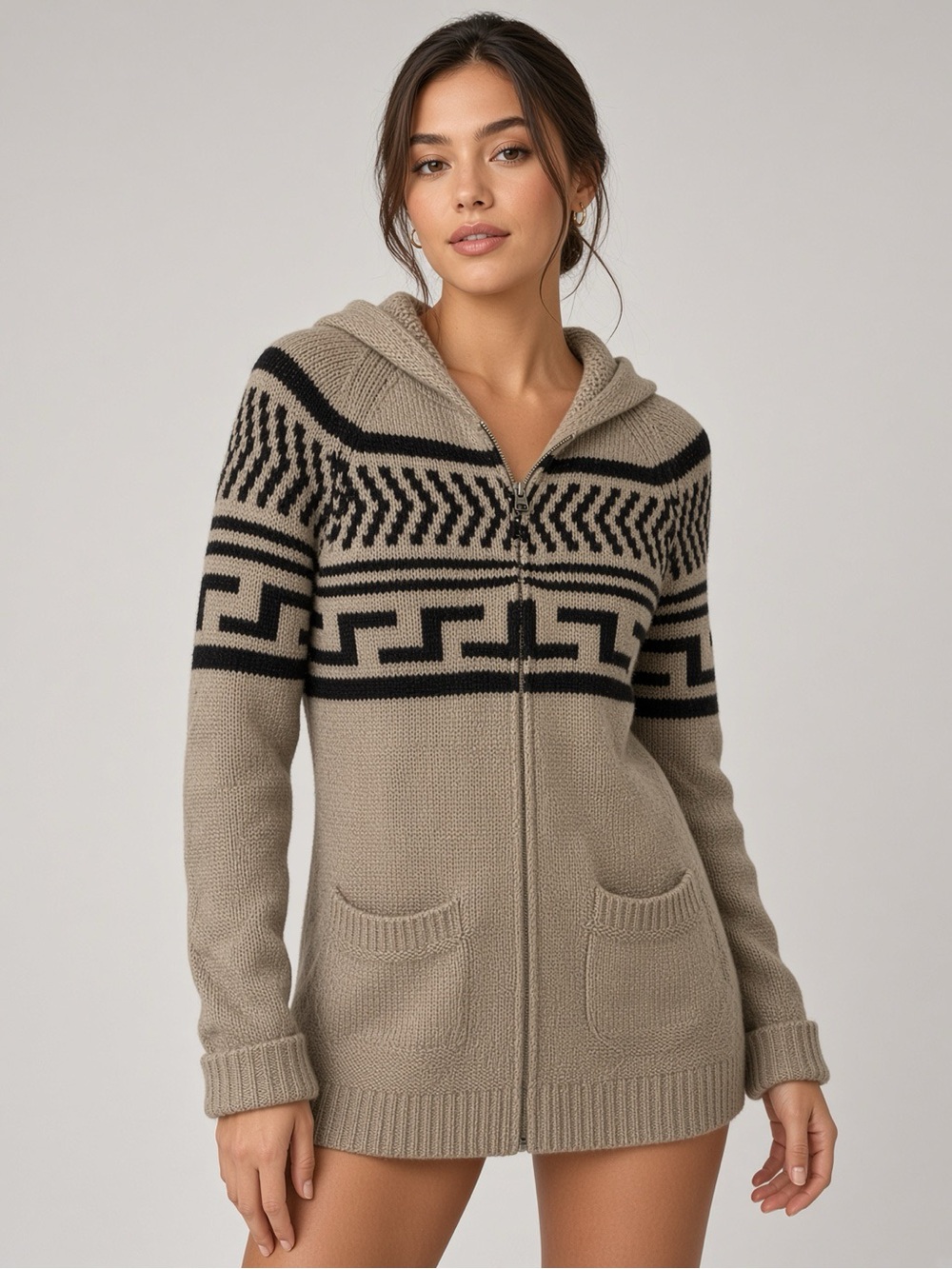 Aritzia TNA Women’s"Sea to Sky" Lambswool Hooded Cardigan Size S